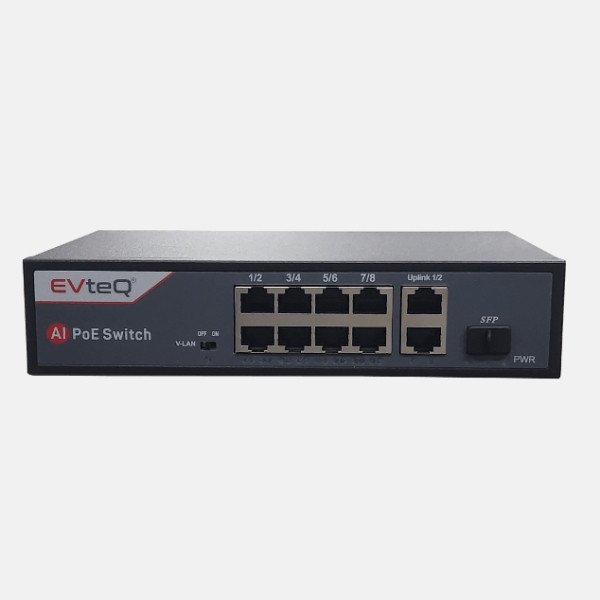 8 Port PoE Switch 2 Uplink Giga & 1 SFP